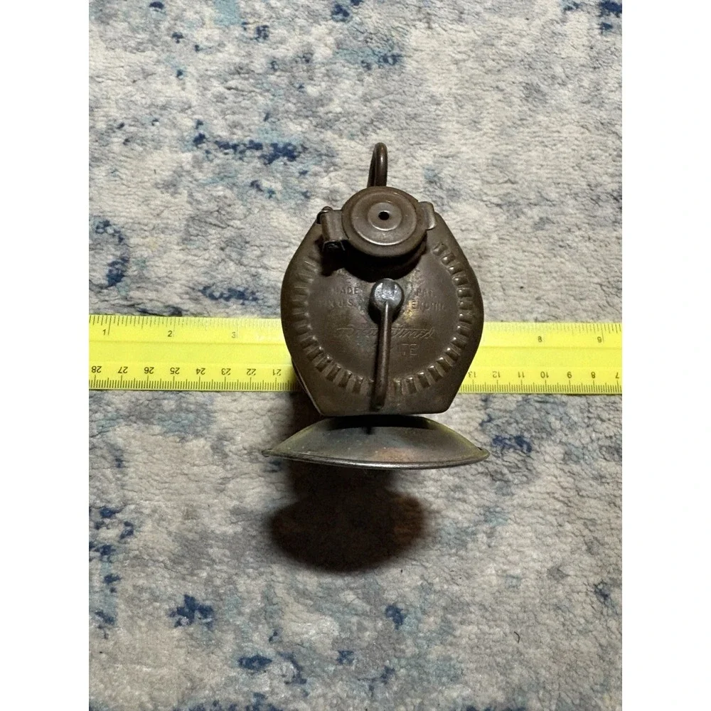 Vintage Justrite Brass Auto-Lite Carbide Coal Miner's Head Lamp Collectable